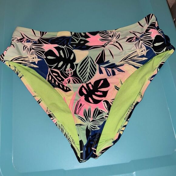 Floral high waisted bikini bottoms size M - Picture 1 of 3